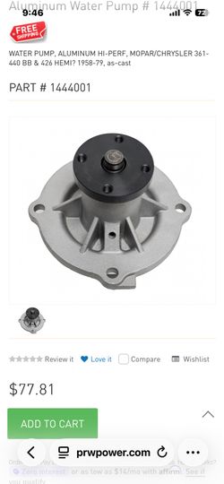 440 Mopar Big Block Water Pump