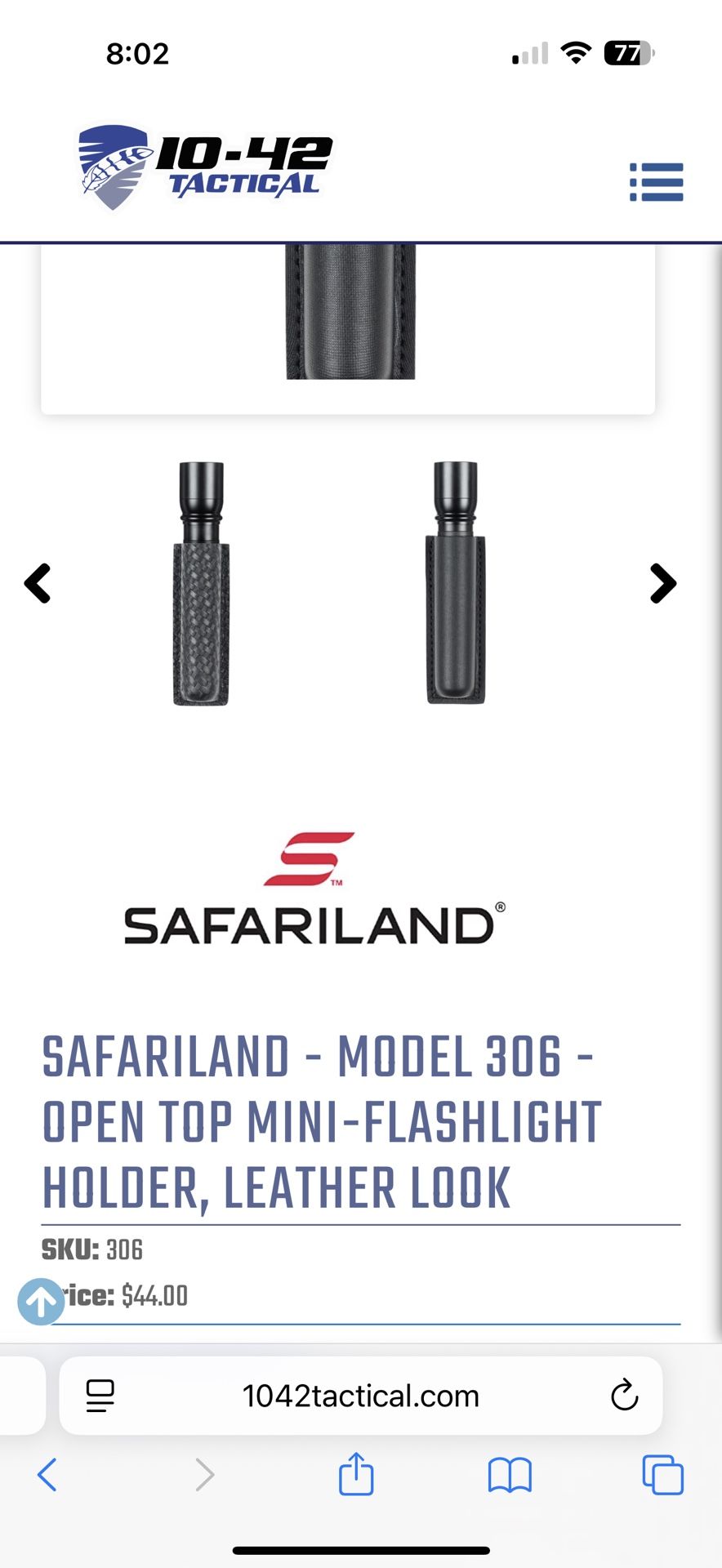 Safariland Singer Flashlight Holder Basketweave