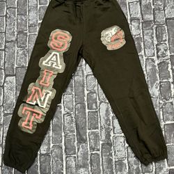 saint vanity red and black sweatpants 