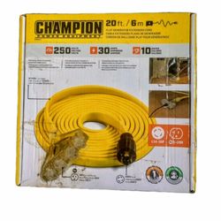 Champion 20ft Flat Generator Cord - 30 Amp 10-Gauge
