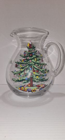Spode Christmas Tree 96OZ Clear Glass Pitcher