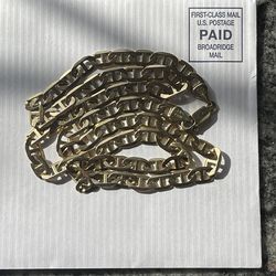 14k Solid Gold Mariner Link 24in Made In Italy!!!