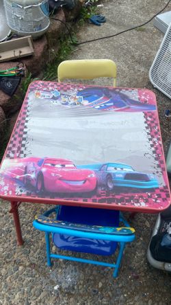Kids table w/ 2 folding chair  price 8$. Pick up.  E.  Side. Tacoma