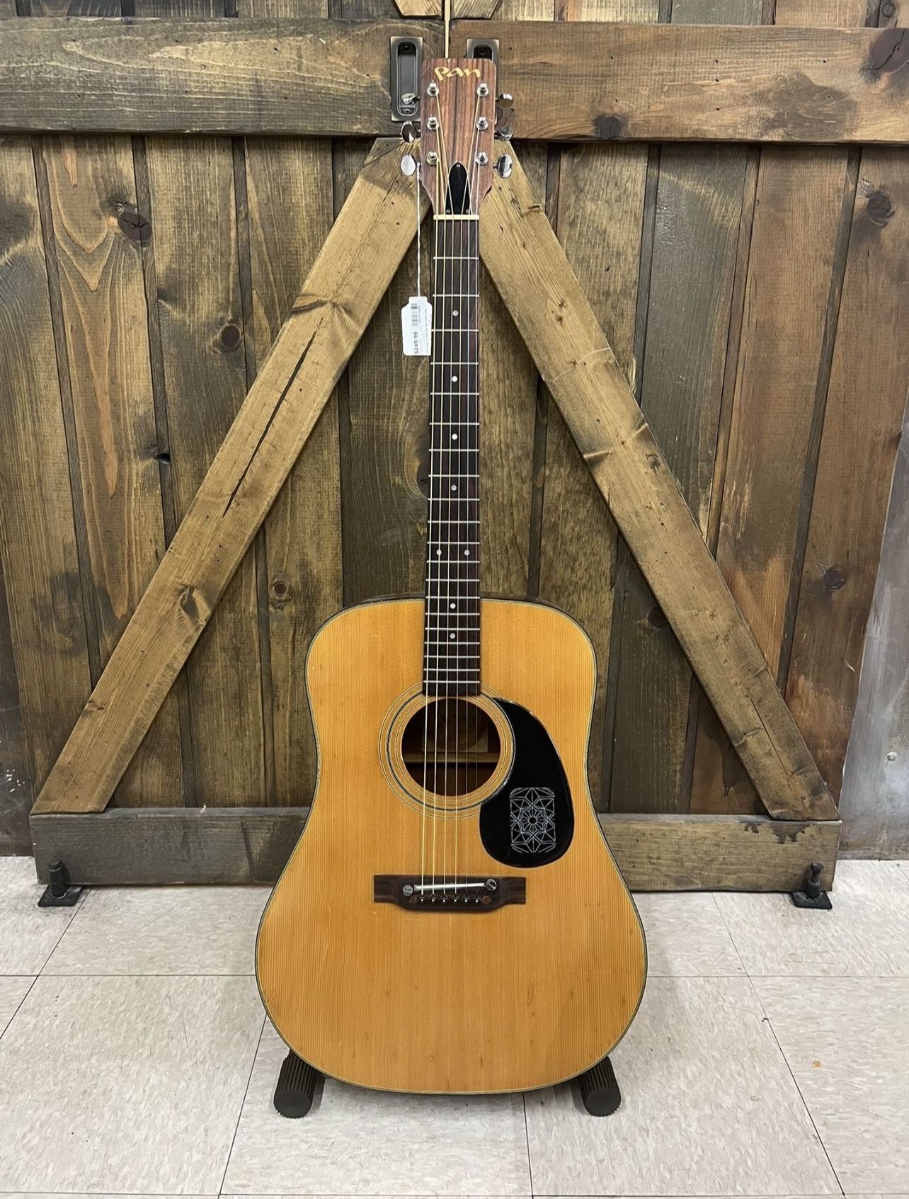Vintage 1970s Pan Acoustic 6 String Guitar *3309