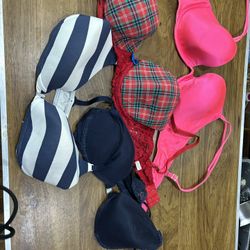 4 Used Bras Sz 36d.  (3 Are Gilly Hicks, 1 Is Victoria’s Secret Pink)