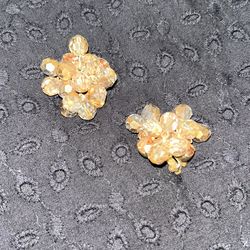 Antique layered rhinestone and crystal earrings