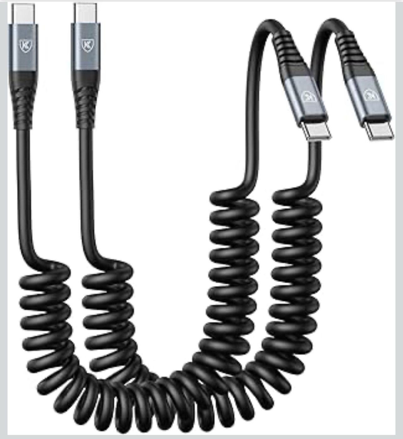 Acetret USB C to C Cable 3ft 2Pack Coiled USB C Charger Cable for Car Type C Fast Charging Cable for iPhone 17/16/15/Plus/Pro/Pro Max/Samsung Galaxy S