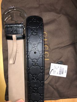 Mens Gucci Belt Black Leather GG Monogram Belt Authentic for Sale in  Thornwood, NY - OfferUp