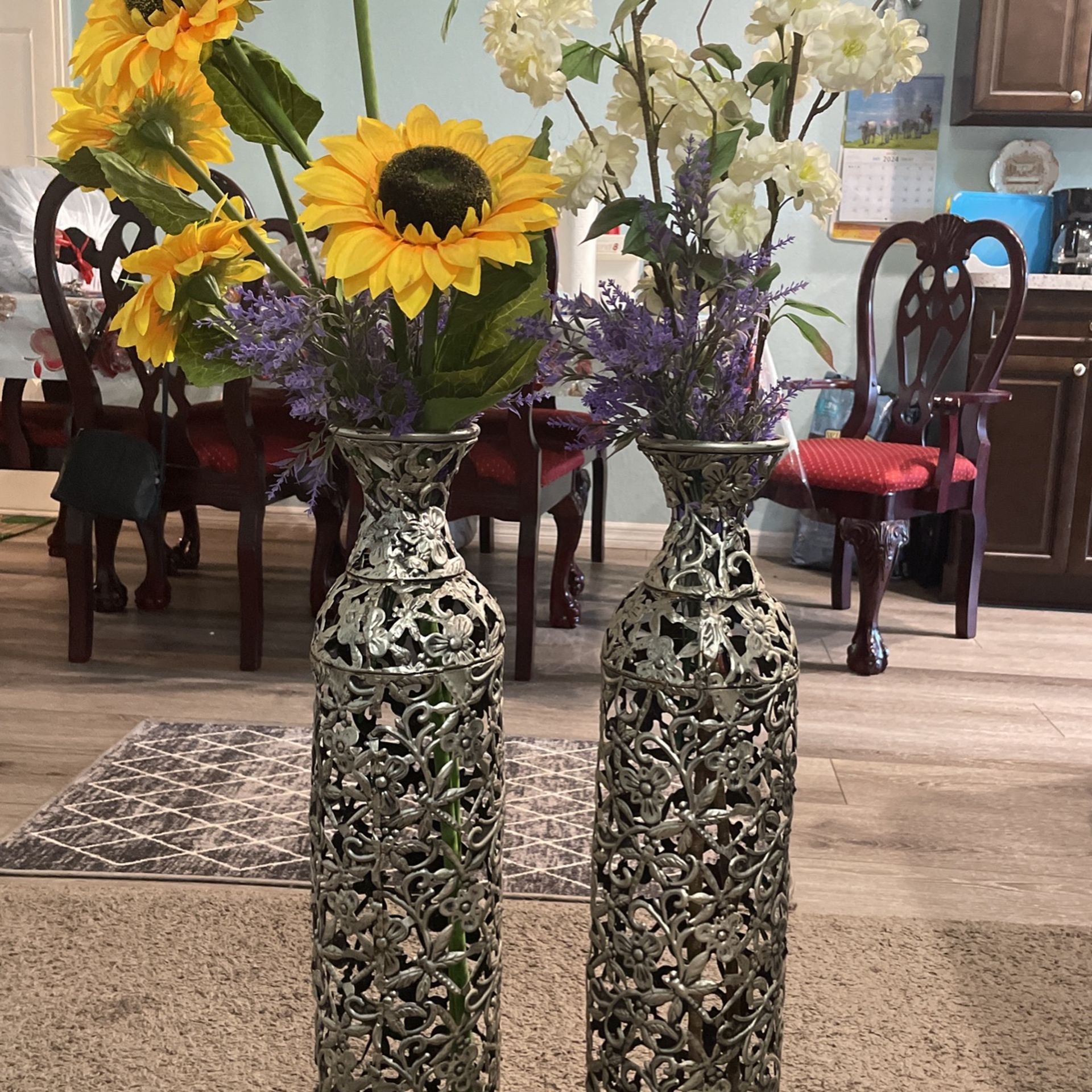 Tall aluminum decorative Vase