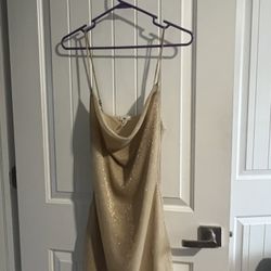 Womens Mini BP Dress Gold Shimmering Cocktail Dress Size XS 
