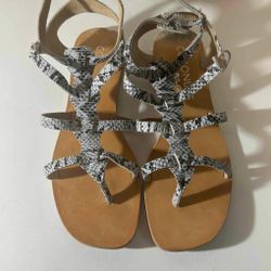 Coconuts by Matisse Exotic Print Gladiator Sandal Snake Skin Leather 