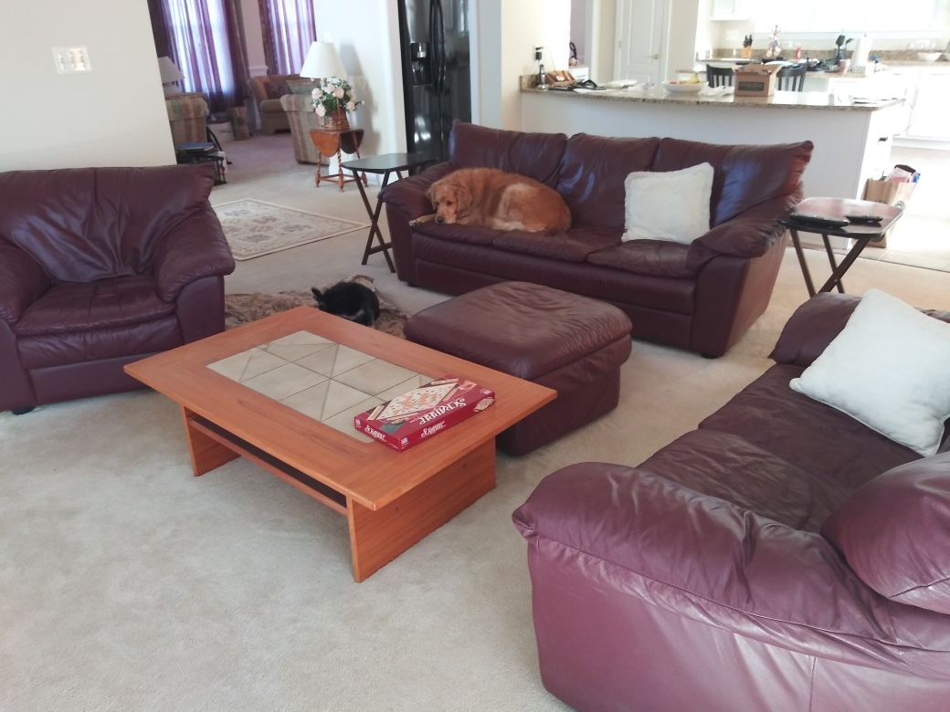 Leather living room set