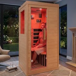 1772a  A.B  Far Infrared Sauna Room for Home Use - 1350W Natural Hemlock Indoor Personal Wooden Personal Dry Sauna with Rapid Heating, Perfect for Ath