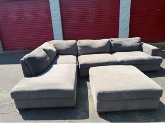 Gray thomasville sectional with ottoman (free delivery )