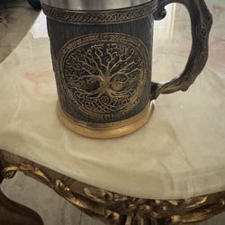 Viking Yggdrasil Tree  of Life Tankard Mug Stainless Steel Resin Cup Mugs