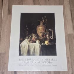 Still Life with Ewer WILLEM KALF Vtg Getty Museum Art Poster 1981 28x22"