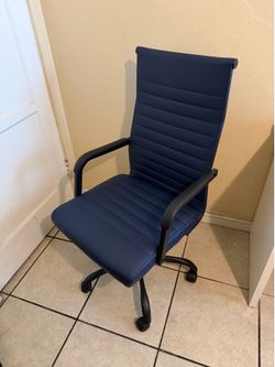 Modern Blue Office Chair w/ Adjustable Height & Wheels