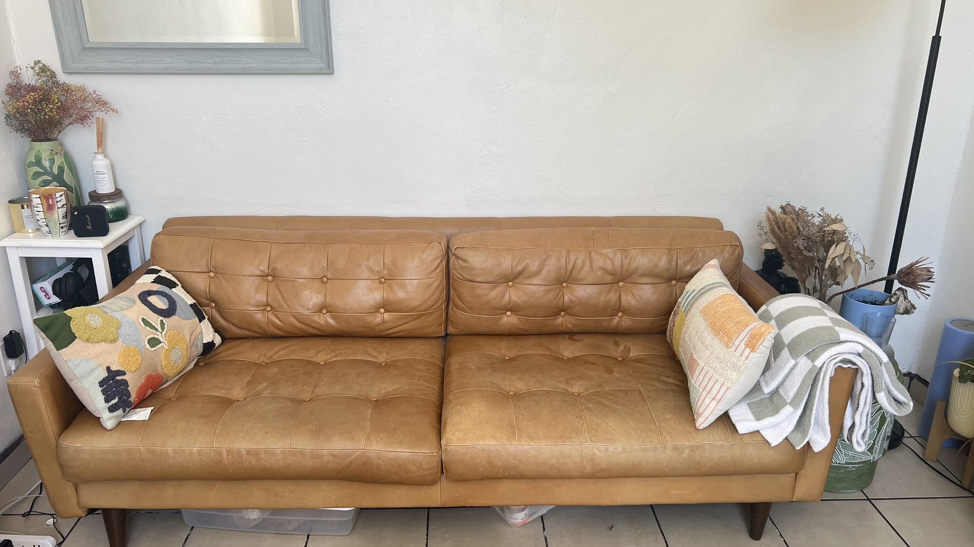 JoyBird Eliot Leather Sofa