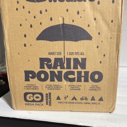 Rain Poncho 1 Size Fits All Adult Size 