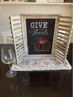 Wood “Give Thanks”  Fall Decor Perfect for Drink Table