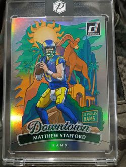 Matthew Stafford Donruss Downtown Holo Football Card