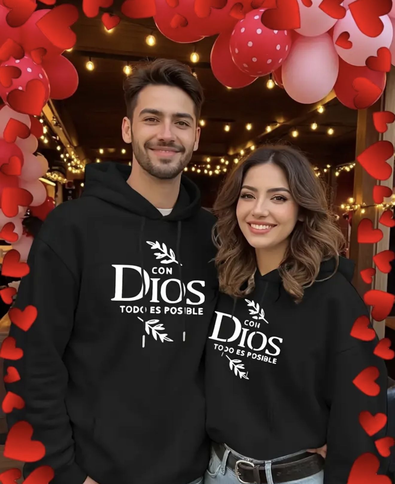 His & Hers Matching Couple Hooded Sweatshirts
