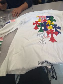 White Chrome hearts long sleeve , size large