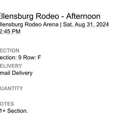 8 Tickets To The Ellensburg Rodeo Aug31