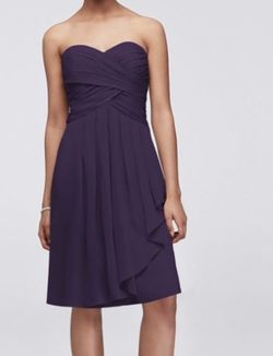 David’s Bridal Strapless Short Chiffon Bridesmaid