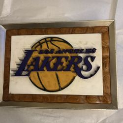 Vintage LA LAKERS Wood 3d Man Cave Office Wall Sign Decor  20" Nba 
