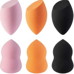 Makeup Sponge Beauty Sponge Makeup Blender Foundation Sponge Applicator Sponges Latext-free (6-pack)