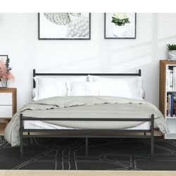 (NEW!!) Queen Bed Frame + Queen Futon Mattress