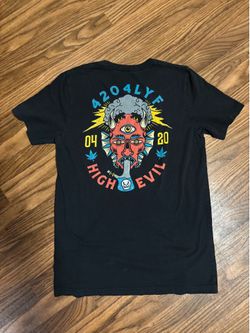 420 4LYF Woman’s Short Sleeve Tee * High & Evil * Medium.