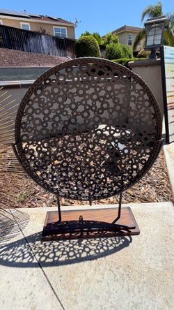 Large abstract modern welded metal sculpture