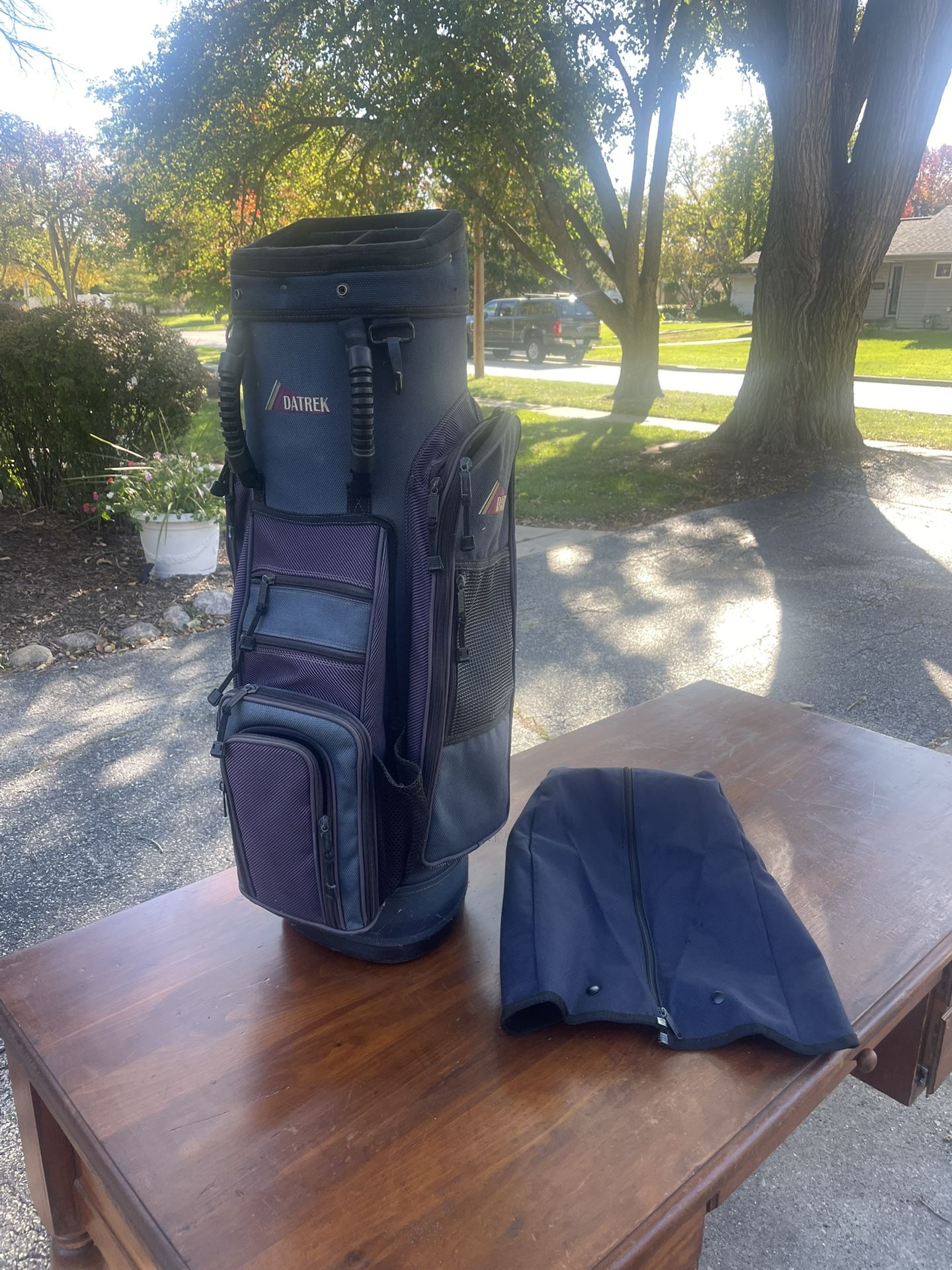 DATREK Standing Golf Bag, with 10 Zipped Pockets, 8 club slots, $20