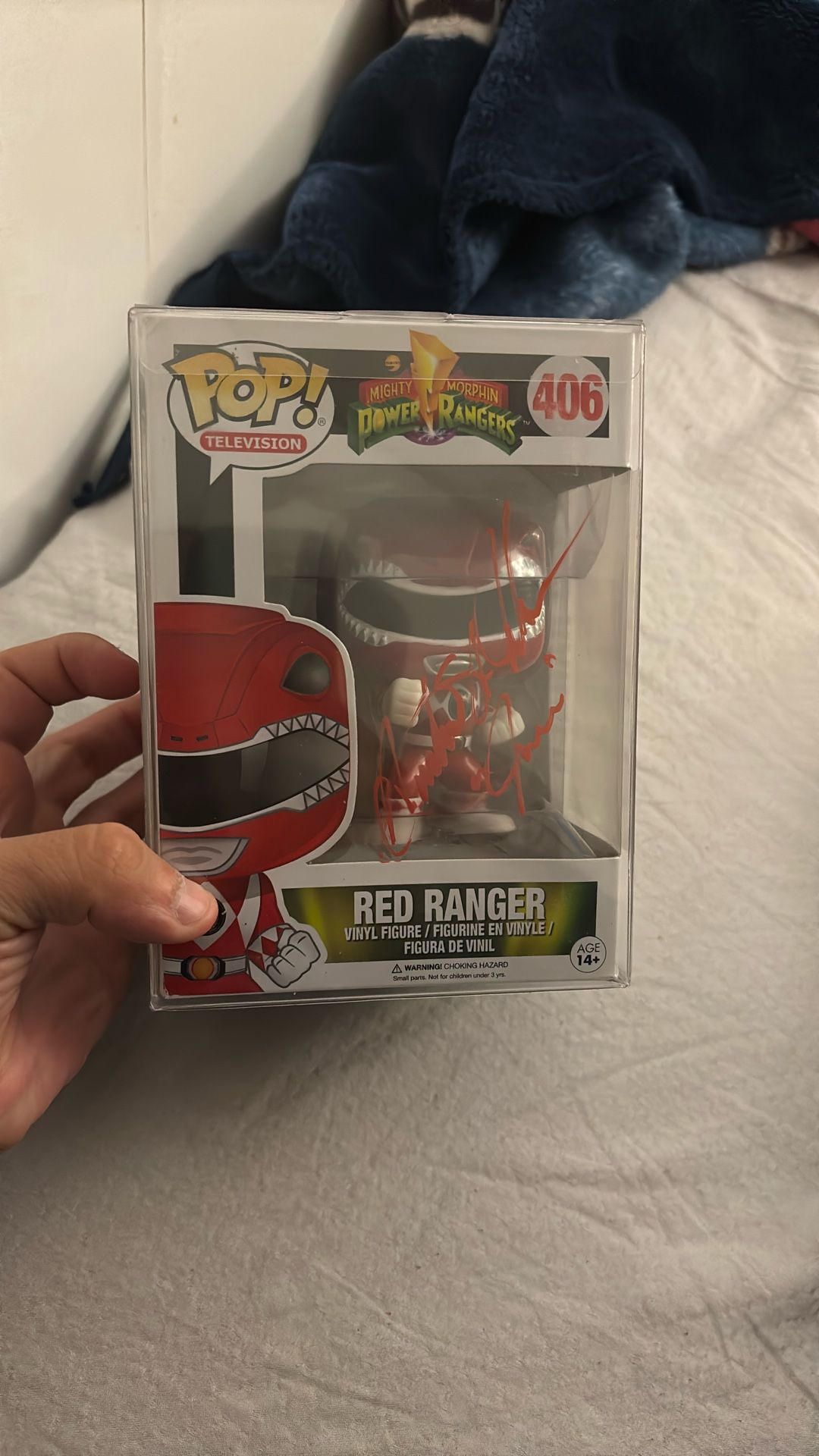 Signed Red Mighty Morphin Power Ranger Funko