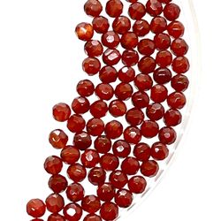 Lot Of Faceted Carnelian Beads 