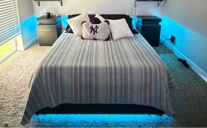Beautiful Modern Queen Size Bedroom Set with LED Lights –