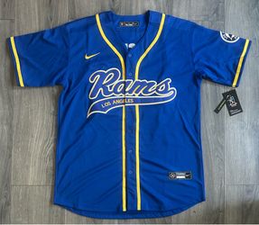 Los Angeles Rams baseball style button up Nacua jersey