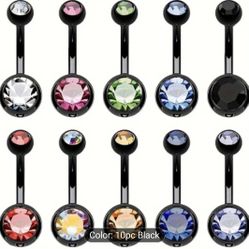 Black Stainless Steel Belly Rings