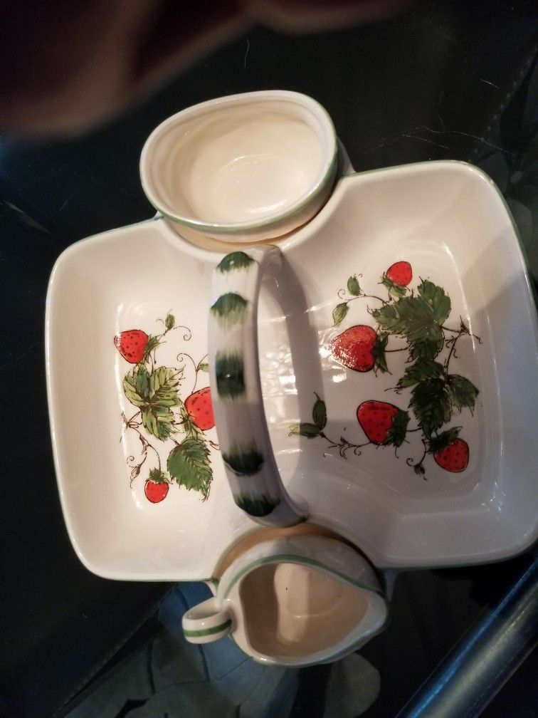 Vintage Strawberry Serving Dish