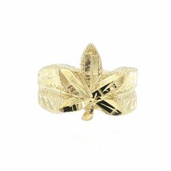 Men’s 10k Yellow Gold Pot Marijuana Cannabis Leaf Ring Size 10 GP3138450