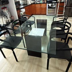 Glass Table With 6 Chairs