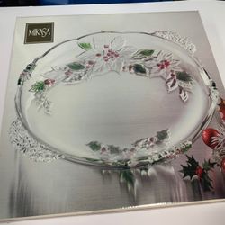 Mikasa Holiday Bloom Large Crystal Platter