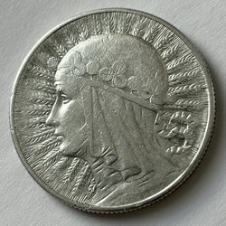 1933 Poland 5 Zlotych Silver Coin