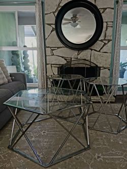 Glass Coffee Table Set