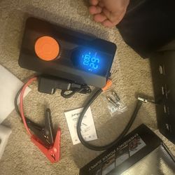 4000 AMP Jump Starter/ Air Compressor, Car Battery Jump Starter (8.0 Gas/7.0L Diesel), Battery Jumper Starter Portable Jump Box, 12V Portable Car Jump