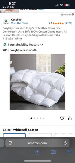 Cosybay Oversized King Size Feather Down Fiber Comforter 