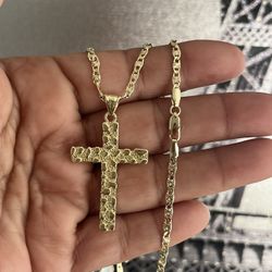 Nugget cross necklace 