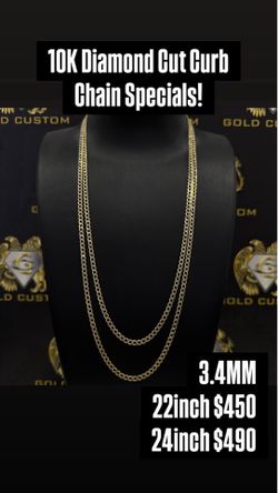 10KT Diamond Cut Curb Special 3.4MM